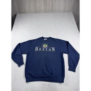 Vintage Lee Boston Massachusetts Crewneck Sweatshirt Men's L Navy Blue Cotton
